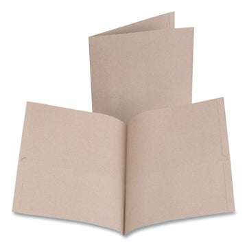 Oxford™ Earthwise By Oxford 100% Recycled Paper Twin-pocket Portfolio, 100 Sheet Capacity, 11 X 8.5, Natural, 10-pack freeshipping - TVN Wholesale
